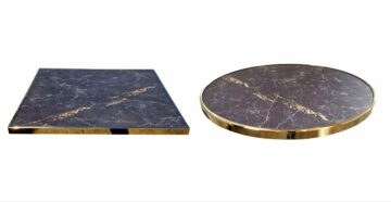 Plateau de table bistrot rond ou carré extérieur noir marbré 60cm ou 60x60cm - JAGUAR PLD60 - Fin de série