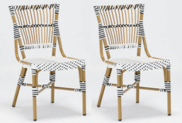 Lot de 2 chaises de terrasse bistrot en rotin TORINO