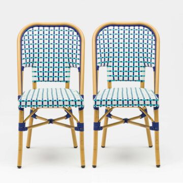 Lot de 2 chaises de terrasse en rotin URUGUAY