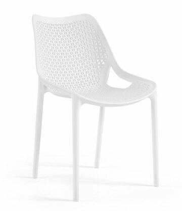 Chaise terrasse restaurant polypropylène blanc empilable qualité CHR modèle Cannes