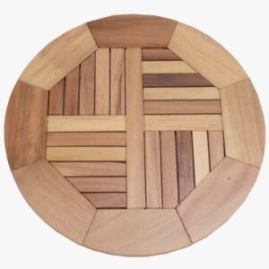 Plateau de table rond en bois iroko extérieur diamètre 50 et 60 cm pour terrasse restaurant café hôtel CHR
