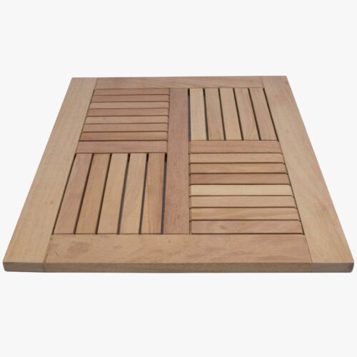 Plateau de table rectangulaire en bois iroko extérieur 50x60 et 60x70 cm pour terrasse restaurant café hôtel CHR