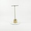Pied de table professionnel restaurant base ronde 40 cm blanc avec cloche dorée