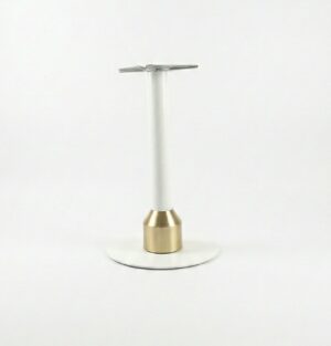 Pied de table professionnel restaurant base ronde 40 cm blanc avec cloche dorée