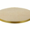 Plateau de table bistrot CHR AMSTERDAM rond 60 cm stratifié orange avec cerclage aluminium laiton