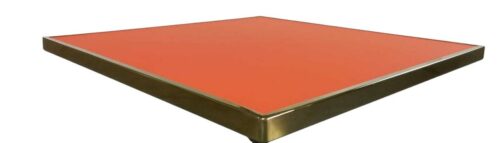 Plateau de table bistrot extérieur orange cadre laiton 60x60cm - FUEGO PLC6060 - Fin de série