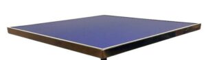 Plateau table bistrot carré 60×60 cm – Bleu nuit cerclé laiton – Restaurant terrasse CHR- France