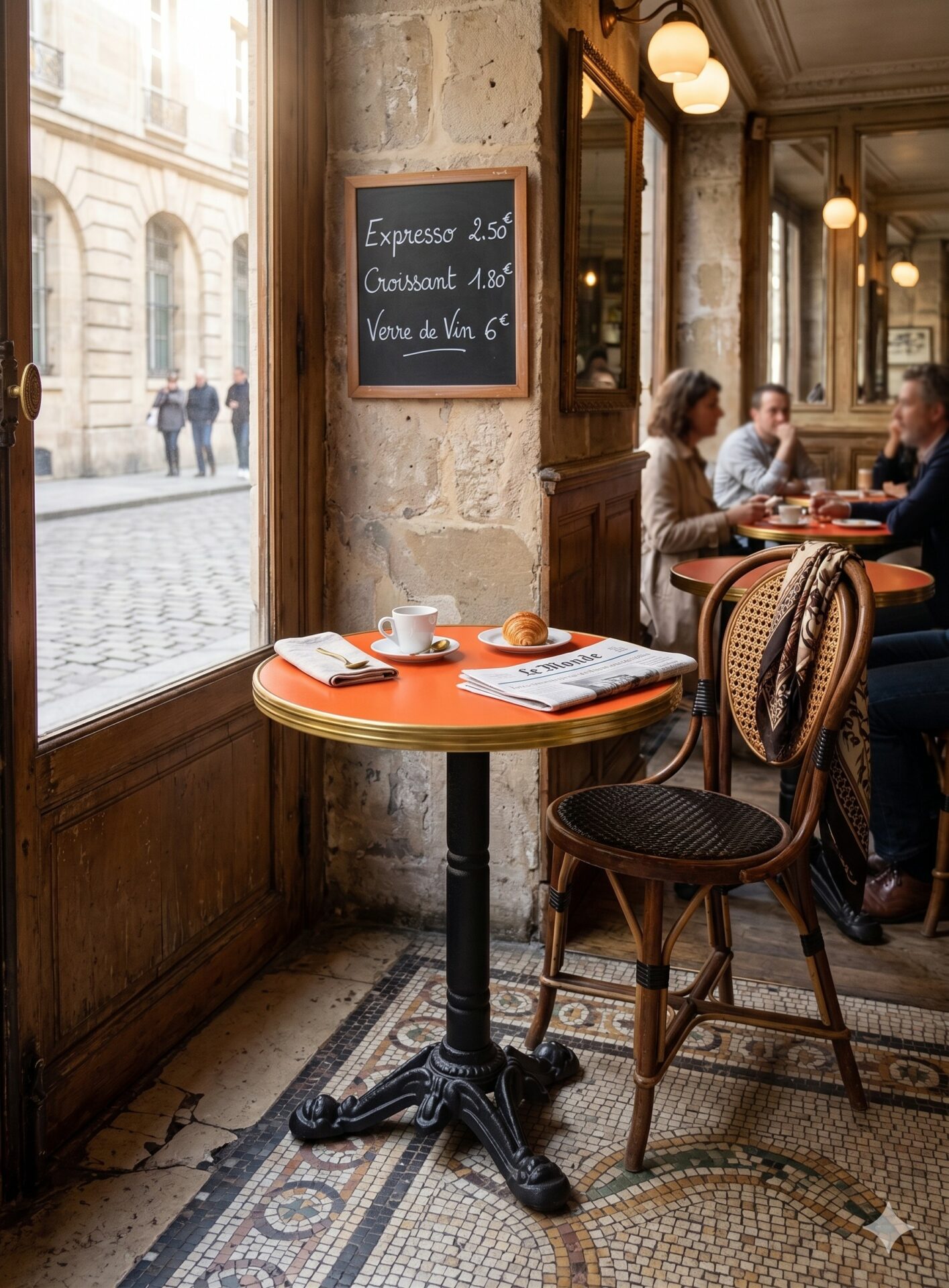 table bistrot orange 60cm mobilier CHR