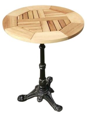 Table bistrot extérieure avec plateau bois iroko 50 et 60cm