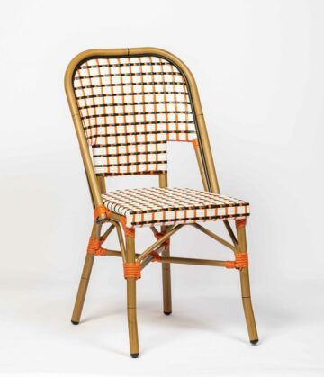 Lot de 2 chaises bistrot rotin orange et noir pour CHR - AMSTERDAM