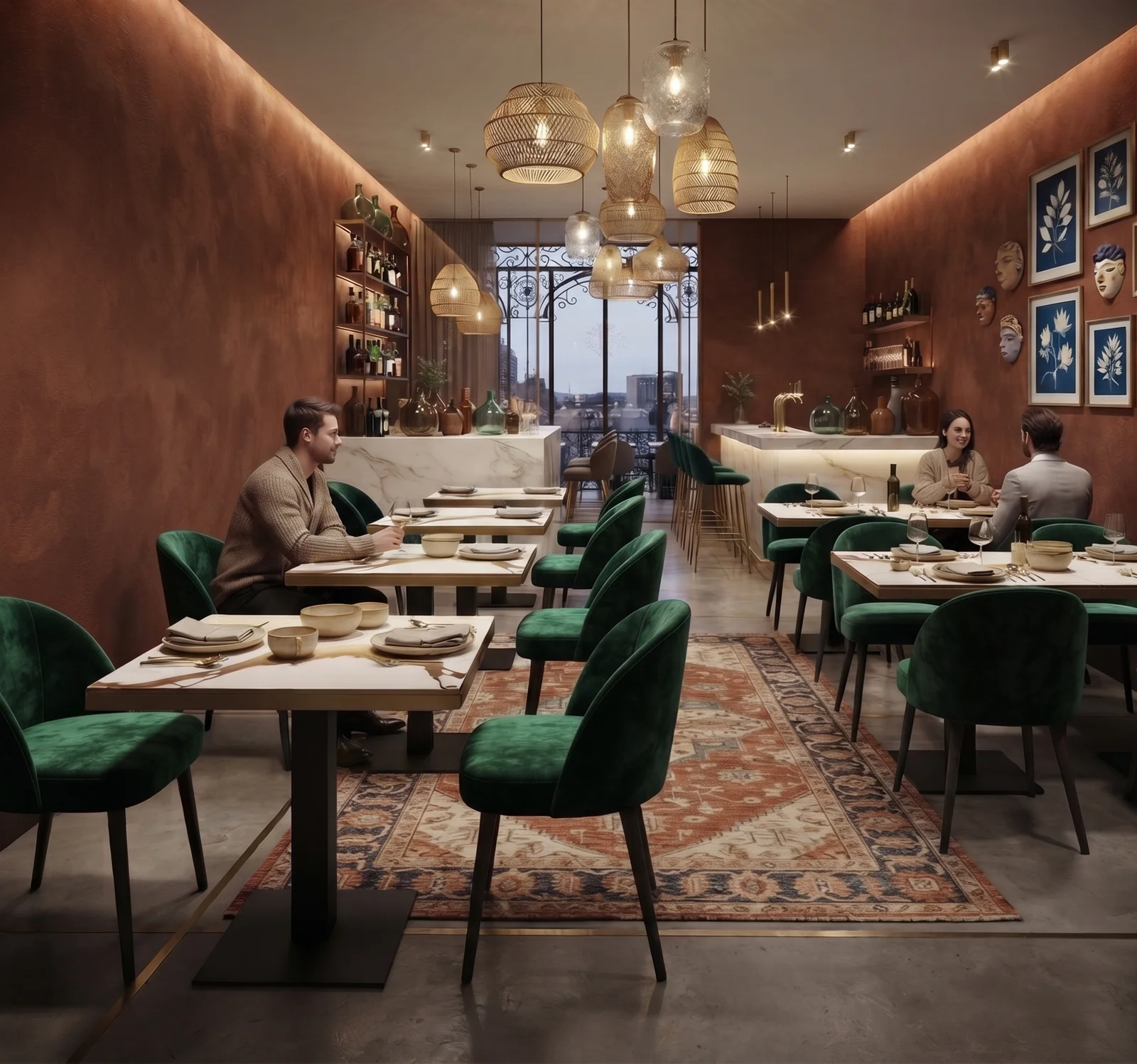 Table bistrot restaurant intérieur carrée 60×60 cm MDF marbré blanc doré – Piètement fonte noir – CALACATTA ORO – Image 3