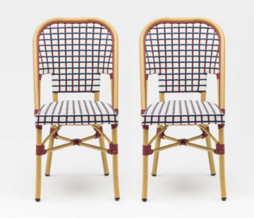 Lot de 2 chaises de terrasse en rotin FRANCE
