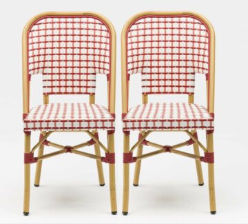Lot de 2 chaises de terrasse en rotin PINK LADY