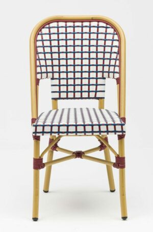 chaise bistrot terrasse france tricolore aluminium rotin chr