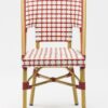 Chaise bistrot terrasse rotin rose blanc rouge qualité CHR