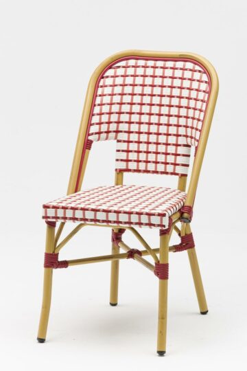 Lot de 2 chaises de terrasse rotin rose, rouge, blanc. Réf : PINK LADY