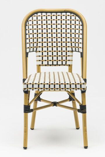 Chaise bistrot terrasse rotin beige blanc noir CONGO CHR