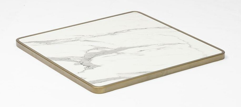 Plateau de table bistrot terrassse CHR 60x60cm ou 70x70cm marbré blanc