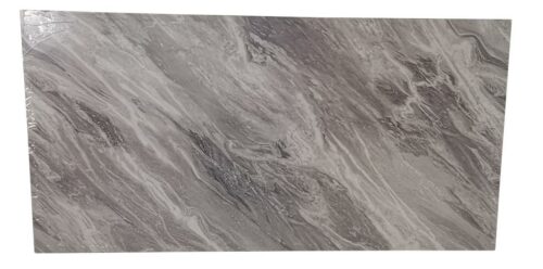 Plateau de table extérieur HPL ultra fin décor marbré gris et blanc pour 4 personnes - VENISE 14070