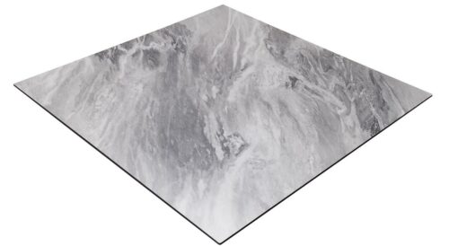 Plateau de table hpl ultra fin marbré gris blanc 70x70cm Distrid’Or