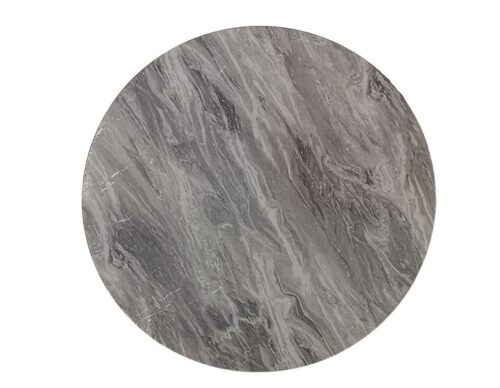 Plateau Compact Rond HPL Ø120 cm – Marbre Gris & Blanc – Usage Intérieur/Extérieur – CHR/Horeca - Réf: VENISE RD120