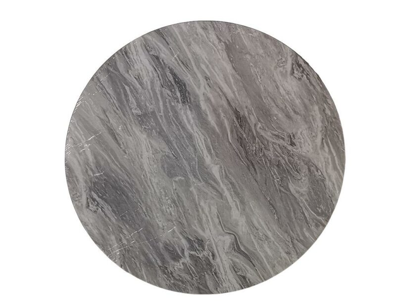 Plateau Compact Rond HPL Ø120 cm – Marbre Gris & Blanc – Usage Intérieur/Extérieur – CHR/Horeca - Réf: VENISE RD120
