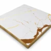 Plateau de table restaurant carré 60×60 cm CALACATTA ORO MDF effet marbre blanc doré