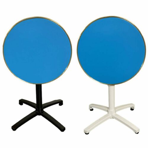 Table extérieur pliable/encastrable avec plateau bistrot bleu turquoise D60CM / Ibiza-TBLR60