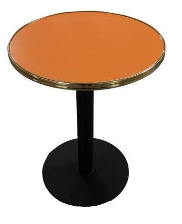 Table bistrot ronde intérieur orange D60cm pour restaurants et bars - Réf: AMSTERDAM-TBL-INT-RONDA60
