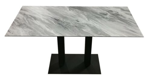 Table 4 personnes avec un décor marbré gris et blanc 140x70cm - VENISE_TBLD_14070