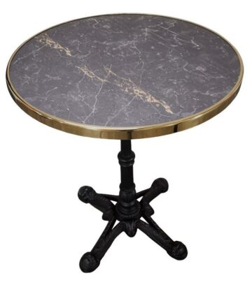 Table Bistrot ronde ou carrée noir marbré 60cm ou 60x60cm- Réf : JAGUAR TBL-RC60 -P4