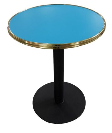 Table bistrot ronde intérieur bleu turquoise D60cm pour restaurants et bars - Réf: IBIZA-TBL-INT-RONDA60