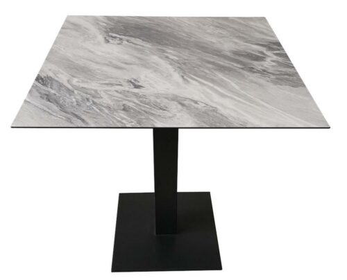 Table 2 personnes avec décor HPL marbre gris et blanc 70x70cm - VENISE TBLD_7070