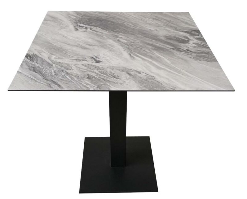 Table 2 personnes avec décor HPL marbre gris et blanc 70x70cm - VENISE TBLD_7070