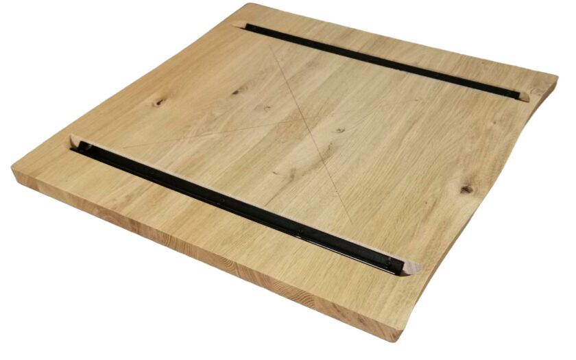 Plateau de table en bois de chêne massif 70x70cm - Réf : ROBLE_PLC_7070 – Image 4