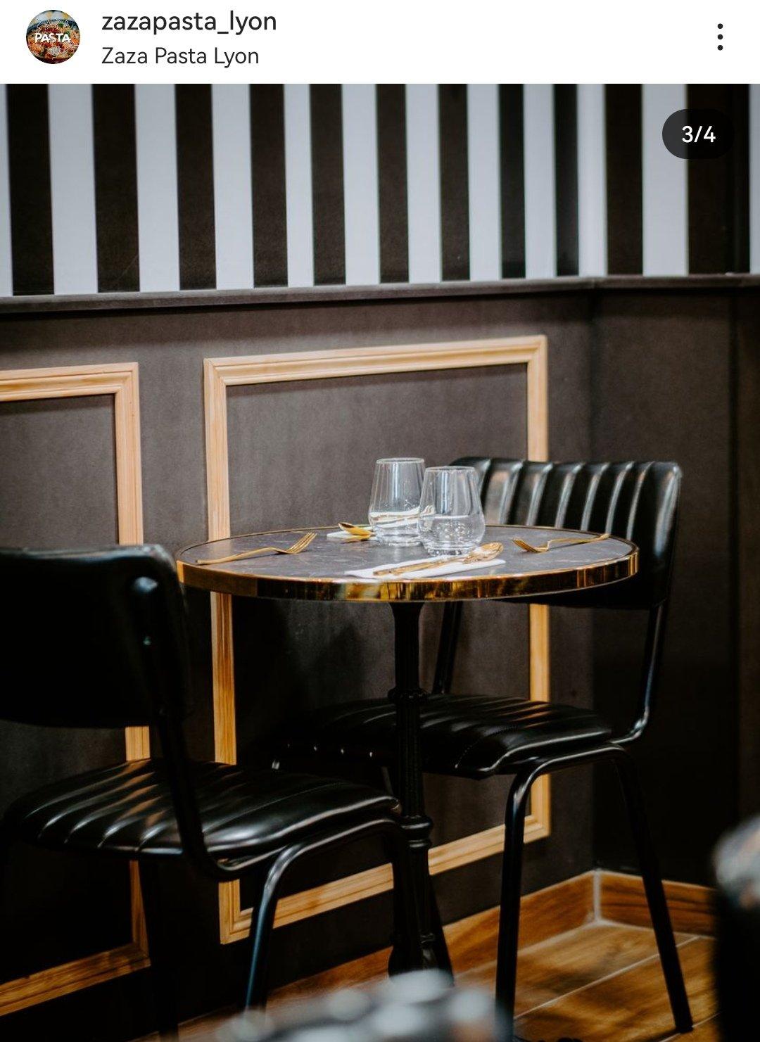 Table Bistrot ronde ou carrée noir marbré 60cm ou 60x60cm- Réf : JAGUAR TBL-RC60 -P4 – Image 3