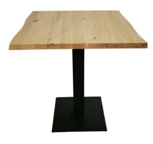Table restaurant 70×70 cm carrée – Plateau bois massif – piètement fonte noir – Mobilier CHR - ROBLE