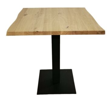 Table de restaurant avec plateau carré en chêne massif 70x70cm - Réf : Roble_TBLC_7070