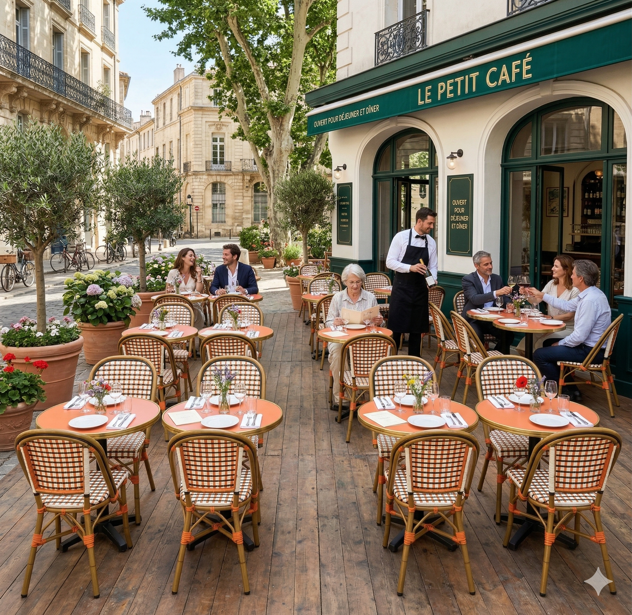 ensemble terrasse bistrot table 2 chaises restaurant CHR