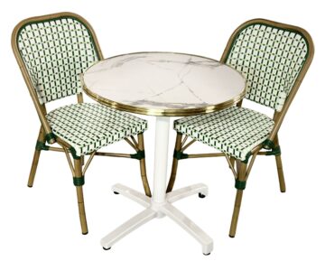 Ensemble bistrot table et chaises de terrasse NATURA