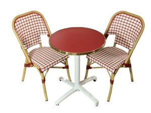 Ensemble Terrasse Restaurant Professionnel - Table et 2 chaises rotin - LOVE-2- Qualité CHR
