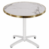 table bistrot 60 cm plateau marbre calacatta pied pliable aluminium