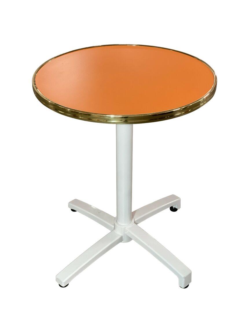 Table bistrot extérieur pliable et encastrable avec plateau bistrot orange D60CM / Amsterdam-TBLPA-R60 – Image 5