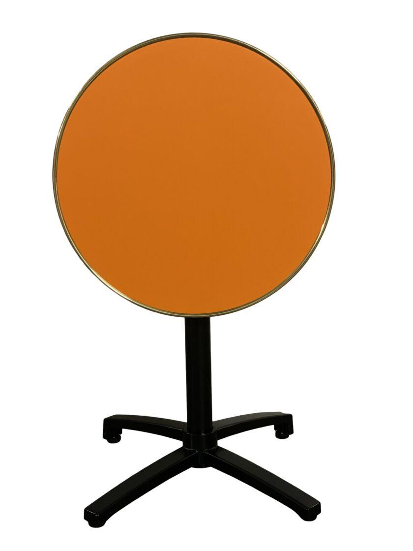 Table bistrot extérieur pliable et encastrable avec plateau bistrot orange D60CM / Amsterdam-TBLPA-R60 – Image 2