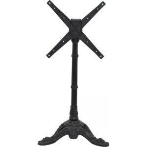 Piètement de table bistrot CHR en aluminium noir avec base 3 branches, fabrication européenne