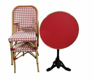Ensemble Terrasse Restaurant Professionnel - Table et 2 chaises rotin - LOVE- Qualité CHR