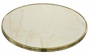 plateau table bistrot rond 60 ou 70 cm marbre beige laiton restaurant