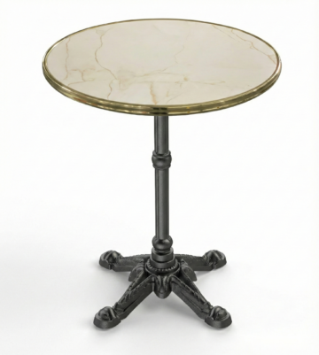 Table bistrot extérieur plateau marbré diamètre 70cm