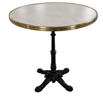 Table bistrot beige intérieur ronde 60cm ou 70cm beige marbré - Réf : AMORE TBL-BIST-INT-R60/70