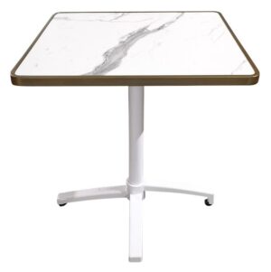 table extérieure CHR 70x70 cm calacatta pied pliable orbita